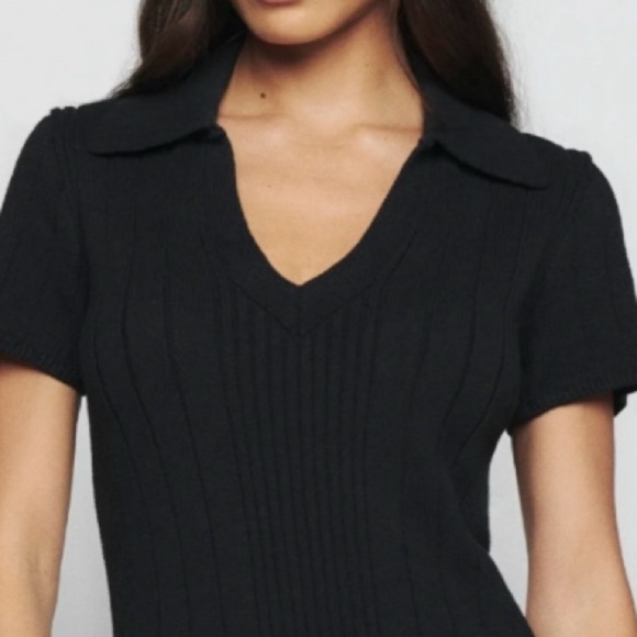 Reformation Janine Cotton Knit Short Sleeve Casual Sweater Mini Dress Size Small - Picture 3 of 7